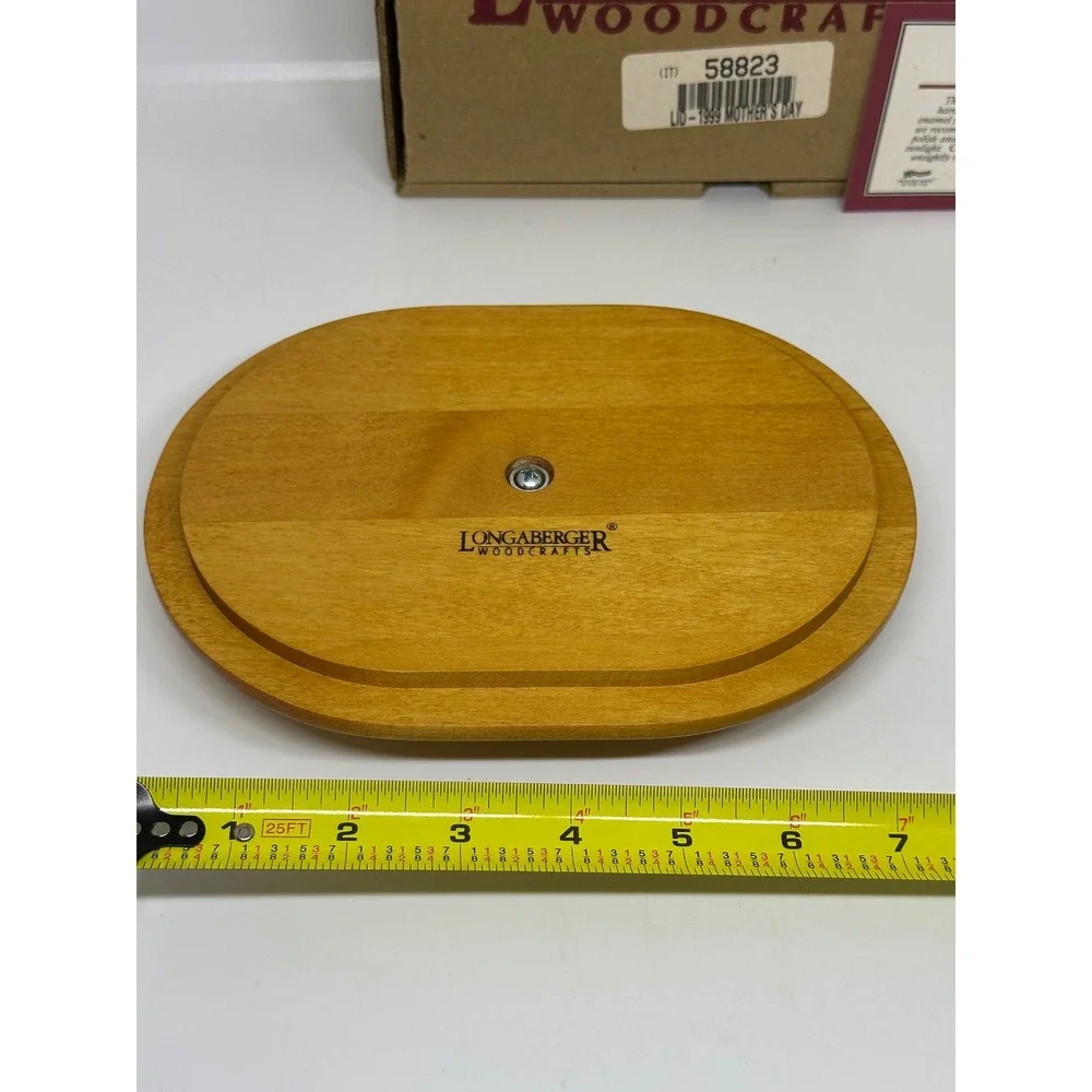 VTG Longaberger WoodCrafts Lid Brown 1999 Mother's Day Hardwood Maple Oval 58823